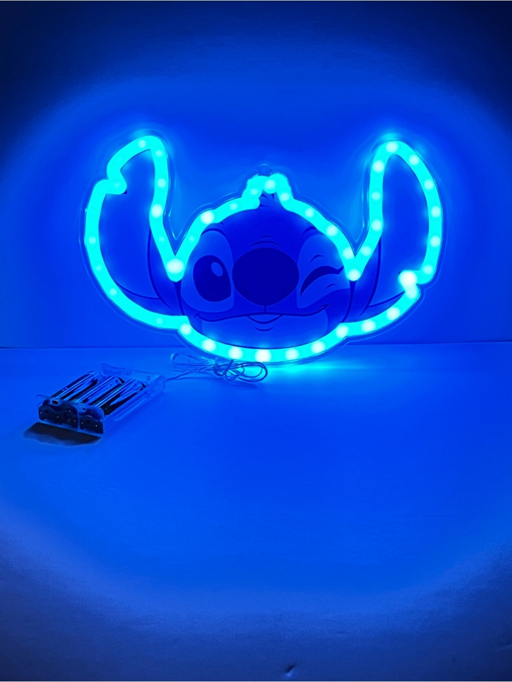 Disney Stitch Blue Neon Wall Art